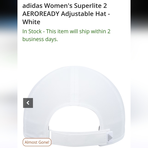 NWOT adidas Women's Superlite 2 AEROREADY Adjustable Hat - White - Picture 5 of 16